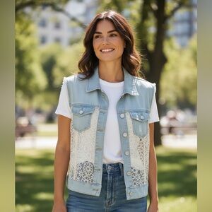 Fabrika Denim and Lace Vest